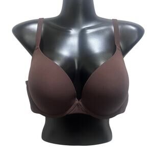 SKIMS Fits Everybody Push Up Demi Bra 36DD Cocoa BR-UWR-2295 Underwire Pad NWT